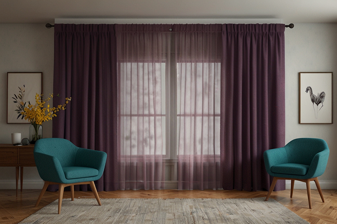 Sheer curtain pair with installation from Chiphronoichel